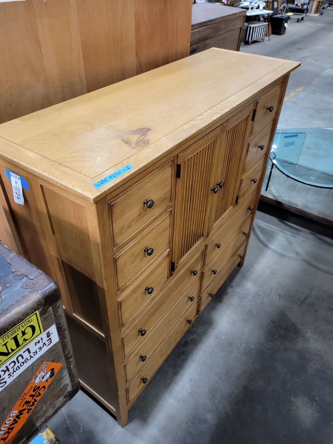 Stanley Furniture Oak Entertainment Armoire Cabinet