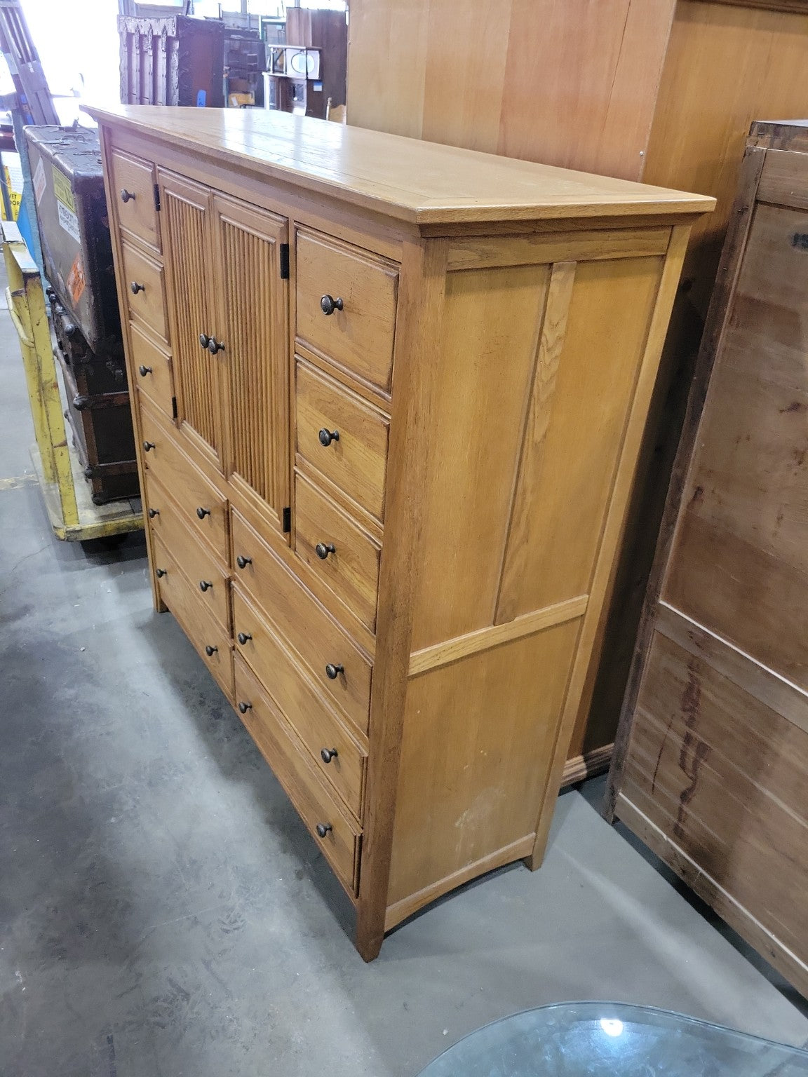 Stanley Furniture Oak Entertainment Armoire Cabinet
