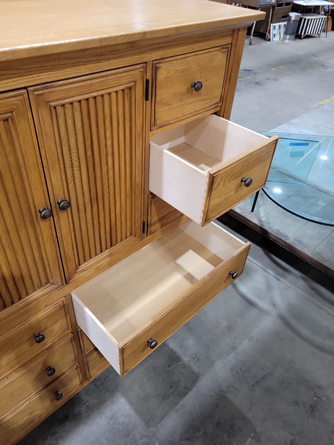 Stanley Furniture Oak Entertainment Armoire Cabinet