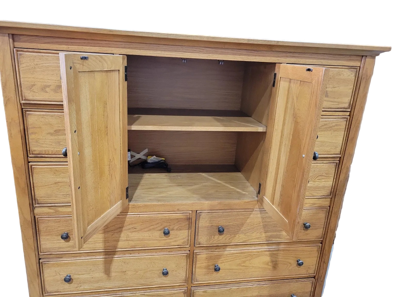 Stanley Furniture Oak Entertainment Armoire Cabinet