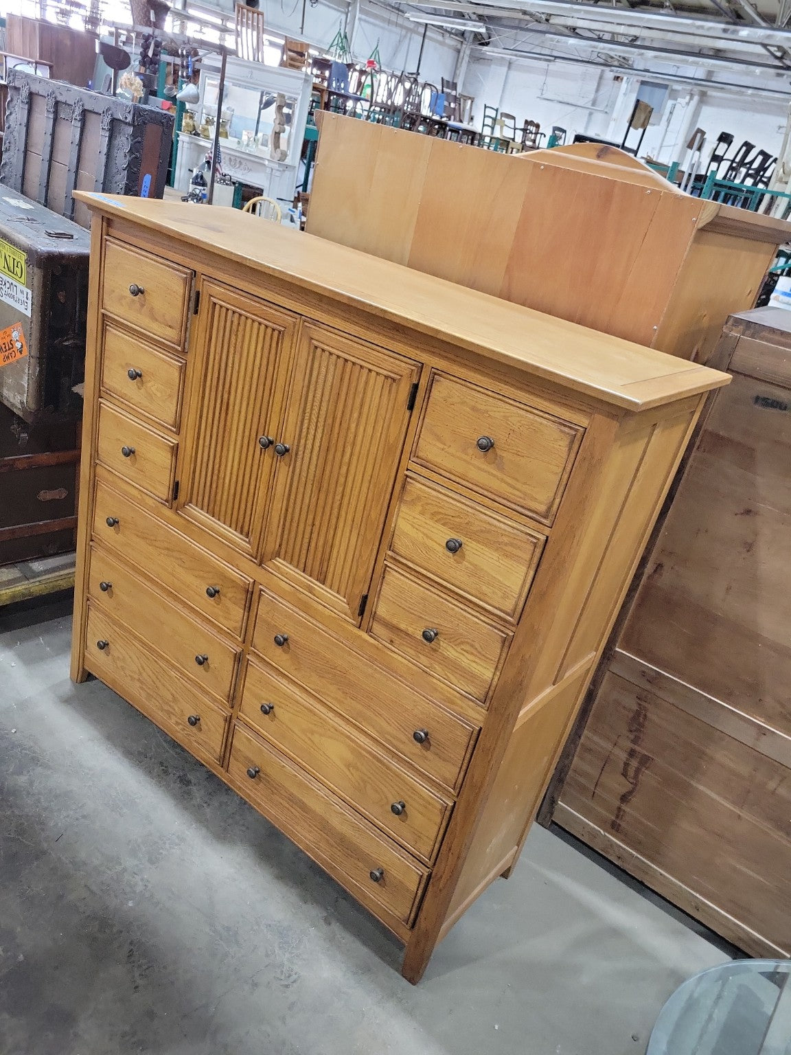 Stanley Furniture Oak Entertainment Armoire Cabinet