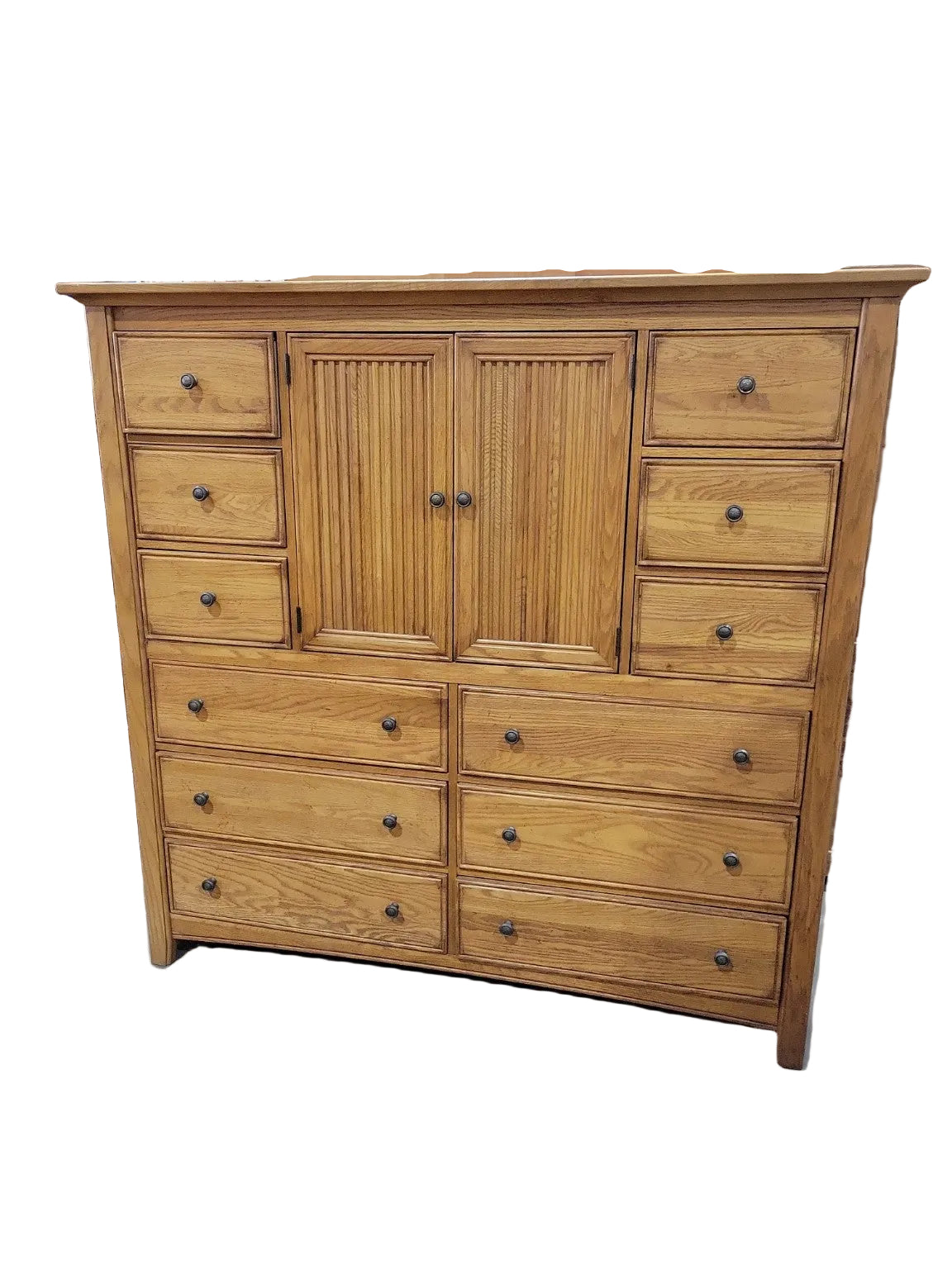 Stanley Furniture Oak Entertainment Armoire Cabinet