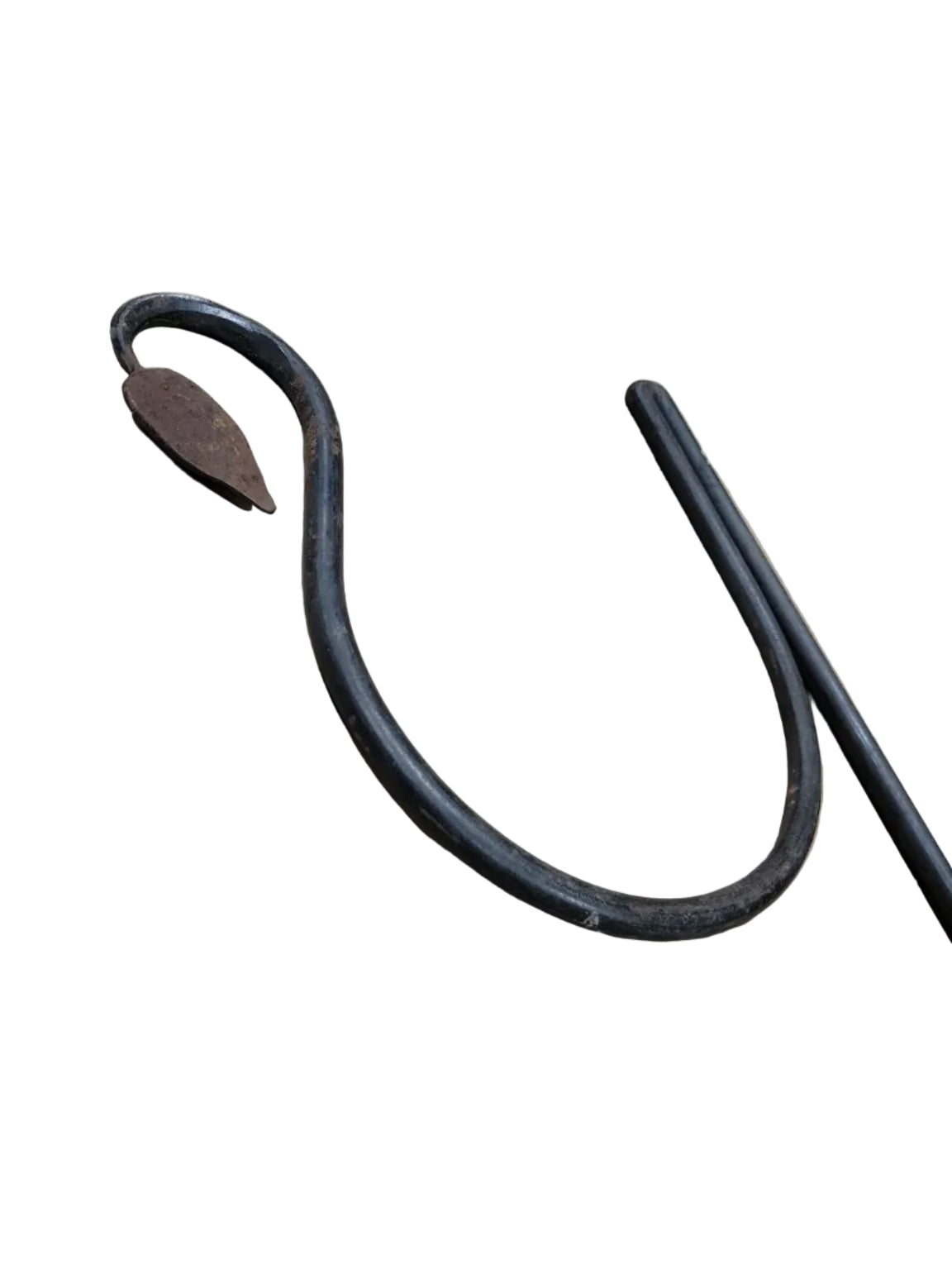 Set of 2 Forged Iron Garden Plant Hangers with Leaf Detail