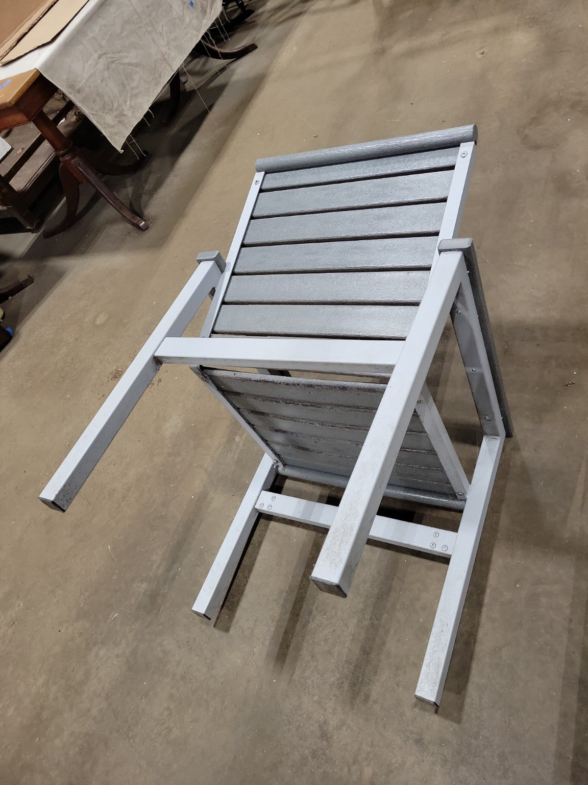 Polywood Outdoor Dining Set – Red & Gray Table with 4 Matching Chairs