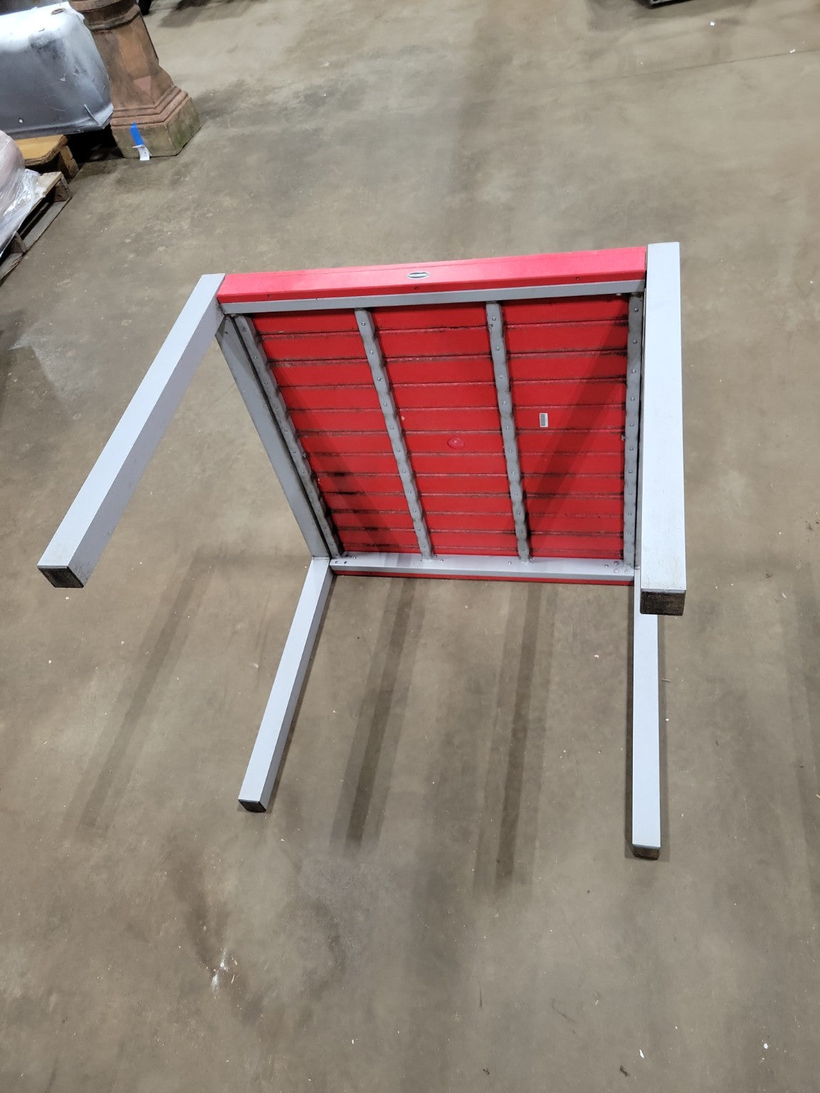 Polywood Outdoor Dining Set – Red & Gray Table with 4 Matching Chairs