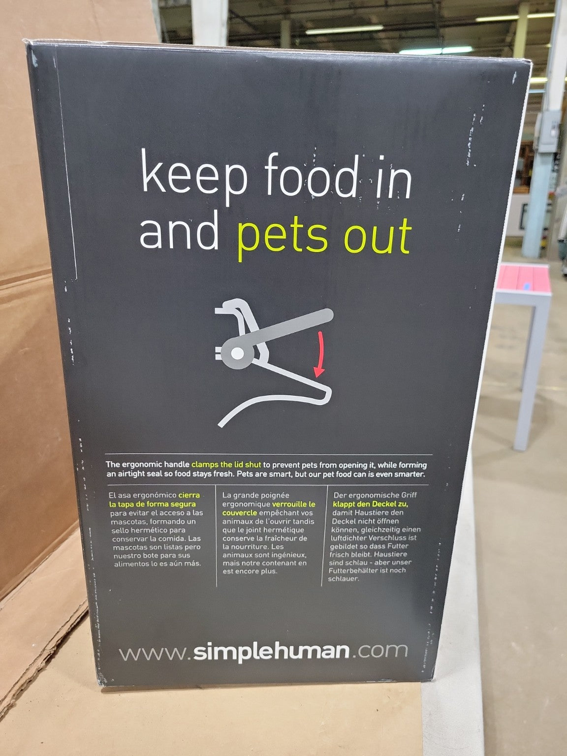Simplehuman Stainless Steel Pet Food Storage Container – Medium 25-29 lb Capacity