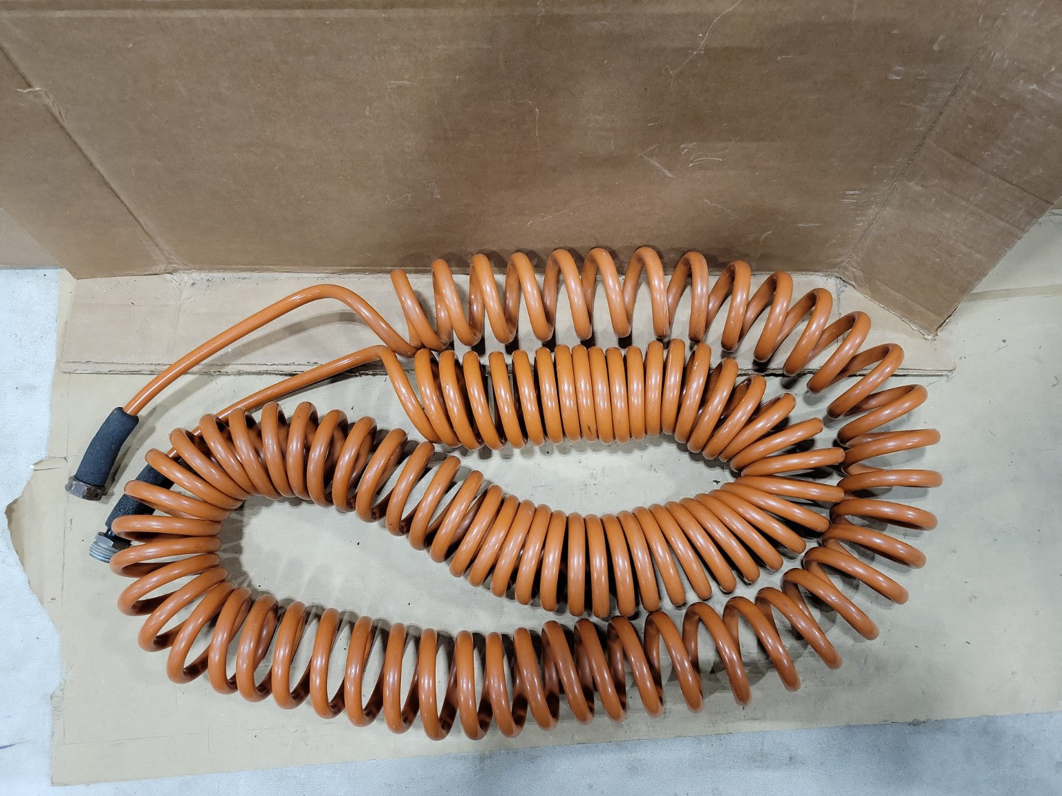 Coiled Garden Hose with Metal Fittings