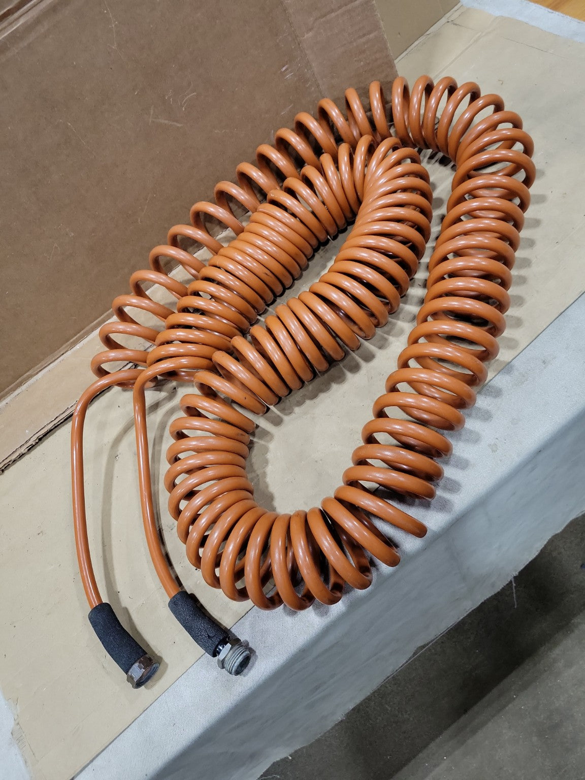 Coiled Garden Hose with Metal Fittings
