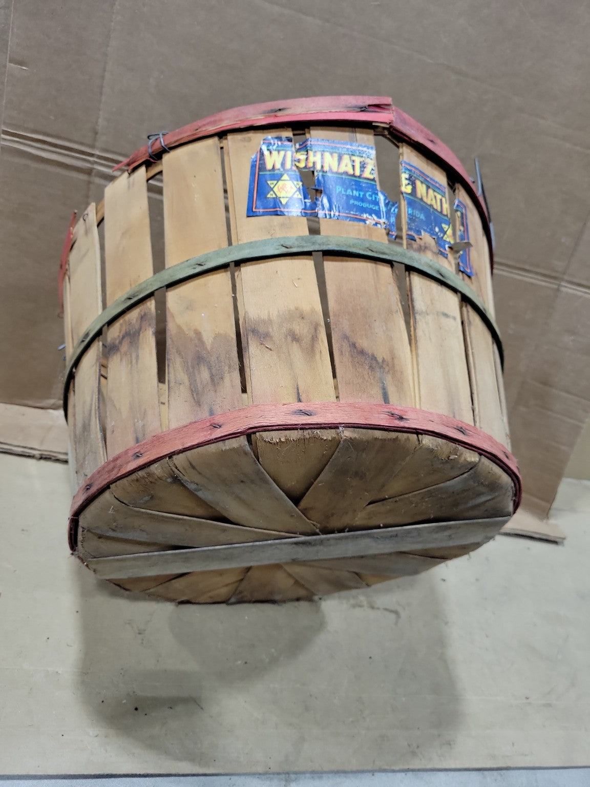 Vintage Wooden Produce Harvest Basket – Wishnatzki Farms Plant City Florida