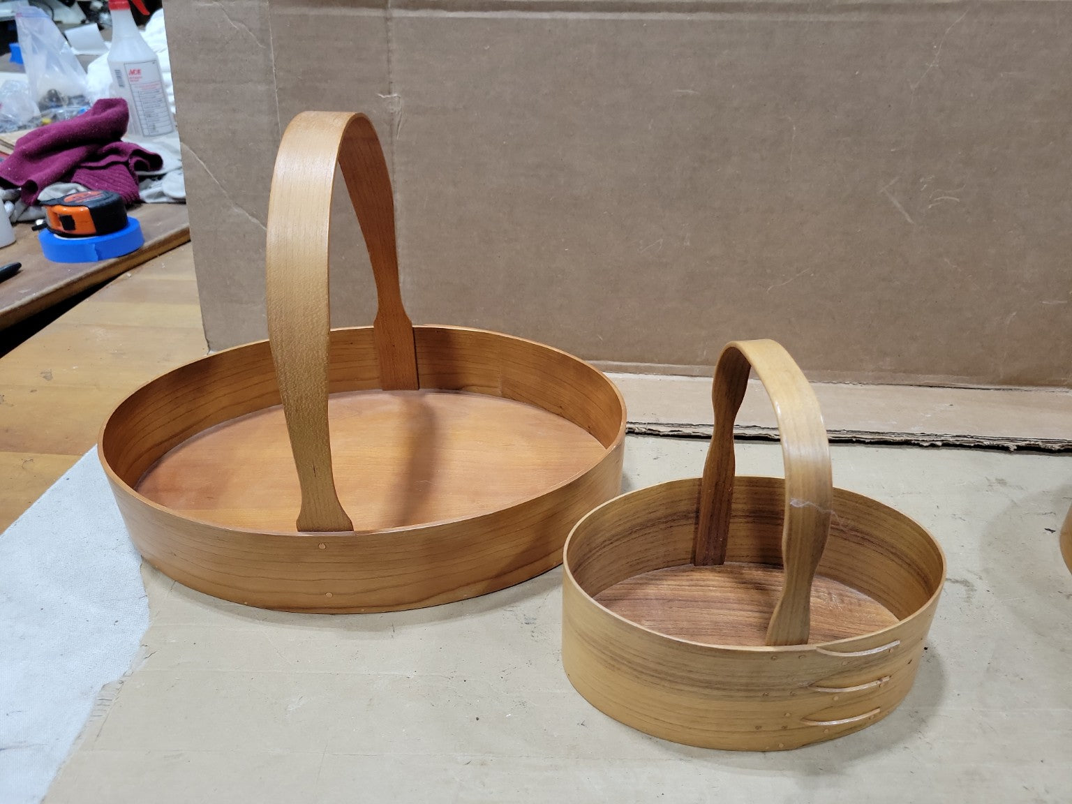 Set of 5 Handcrafted Bentwood Serving Baskets