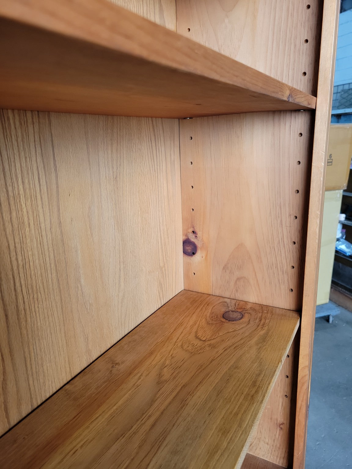 Rustic Pine Bookcase with Adjustable Shelves