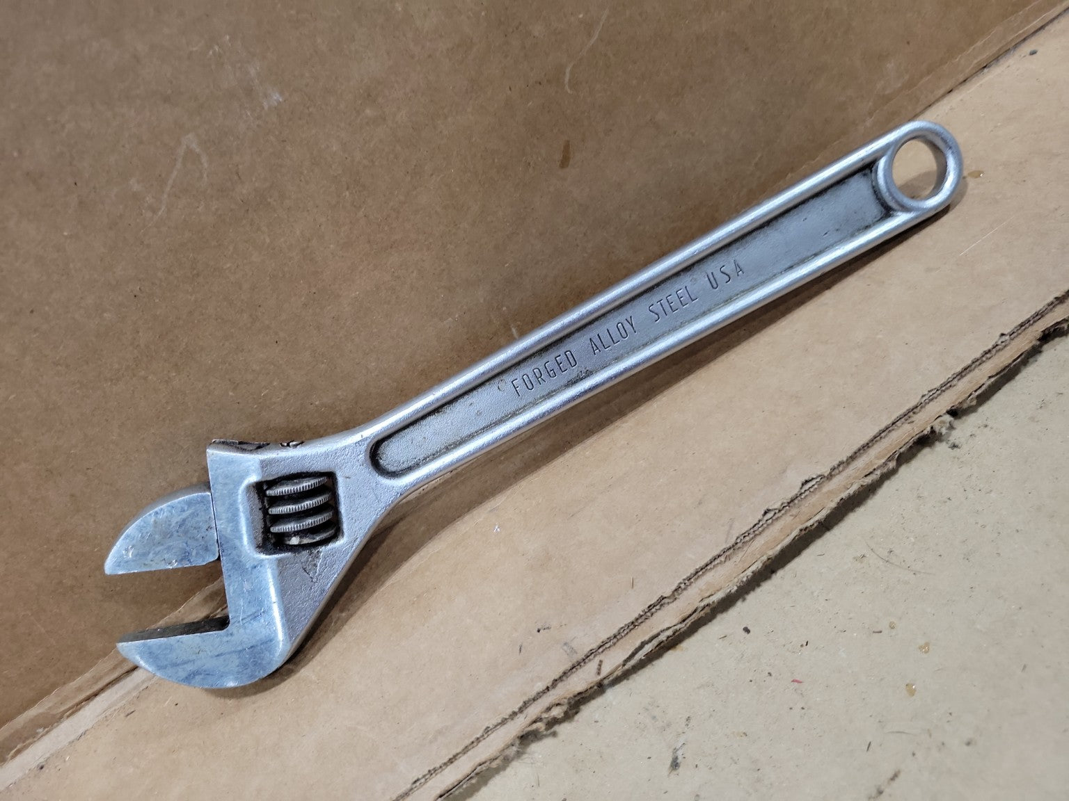 Vintage Indestro Super Adjustable Wrench No. 3589 – Forged Alloy Steel USA