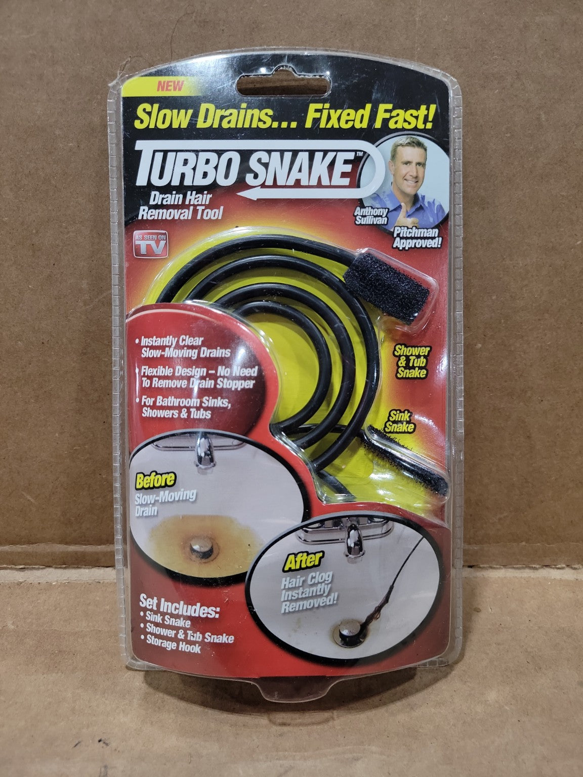 Turbo Snake Drain Hair Removal Tool – New Sealed Package