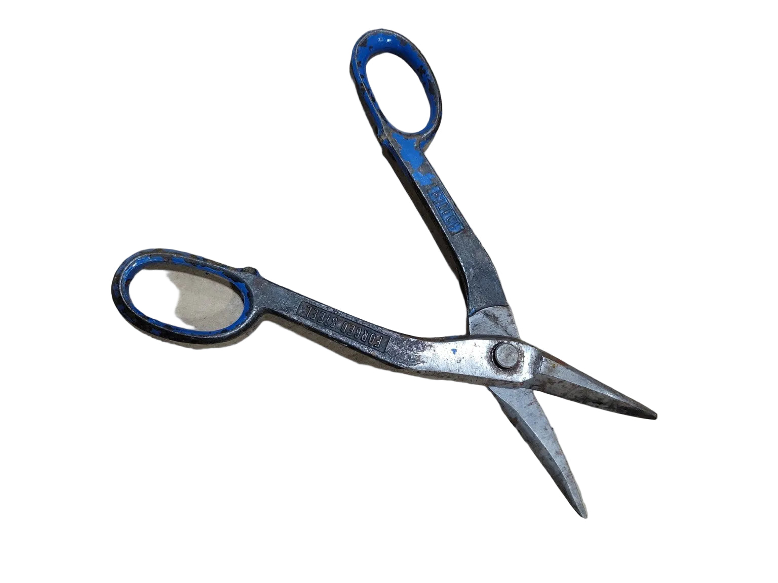 Vintage Forged Steel Tailor’s Shears – Blue Painted Handles