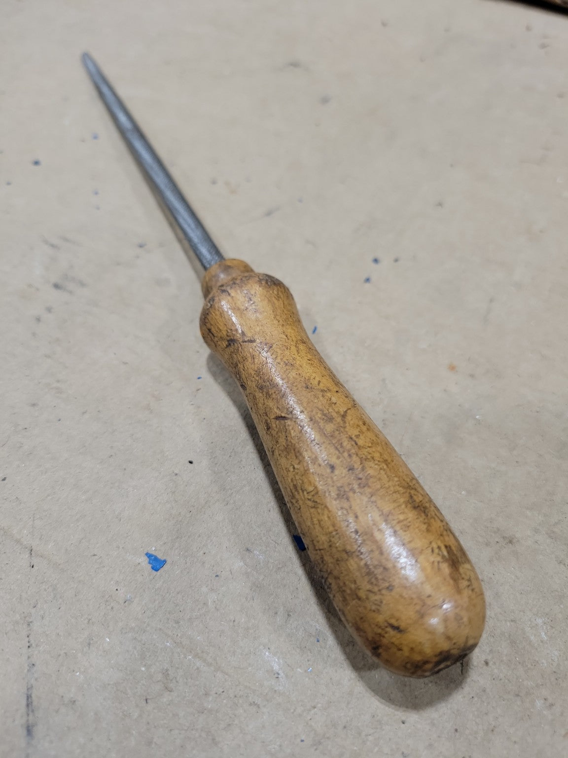 Vintage Hand File with Turned Wood Handle