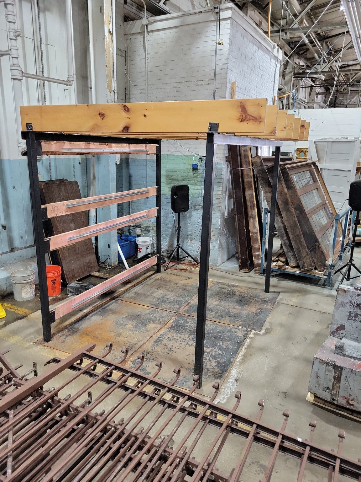 Industrial Steel & Timber Pergola with Seven Slats