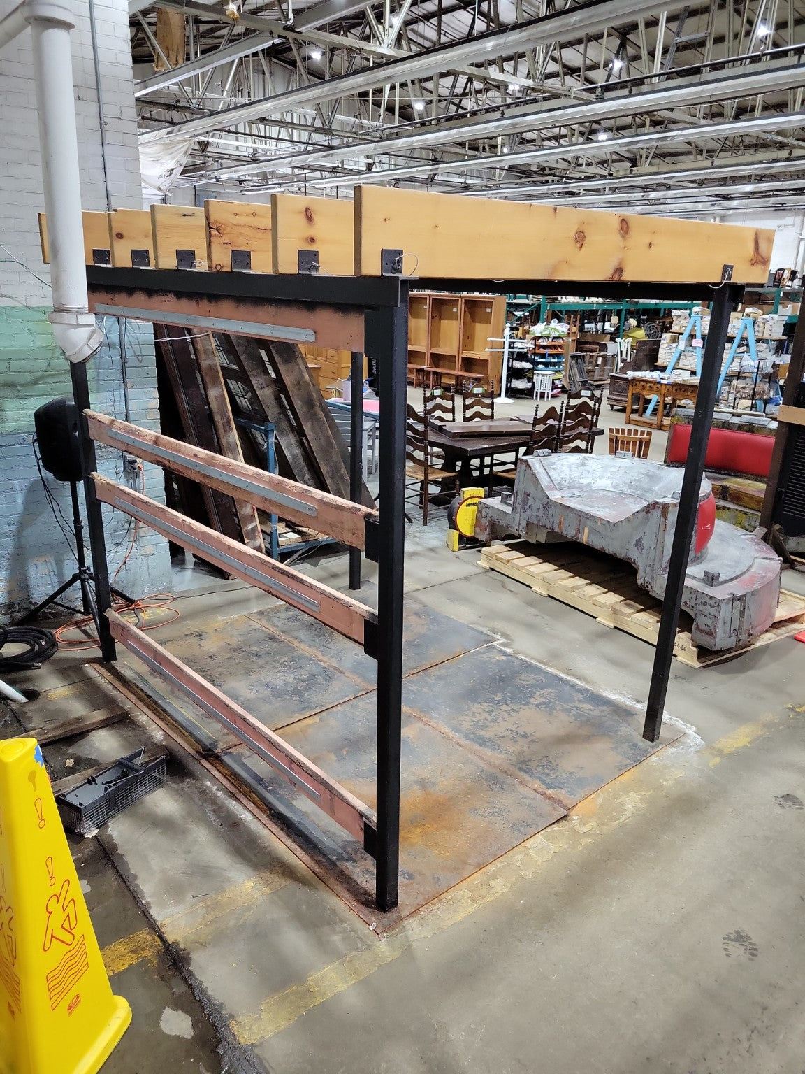 Industrial Steel & Timber Pergola with Seven Slats