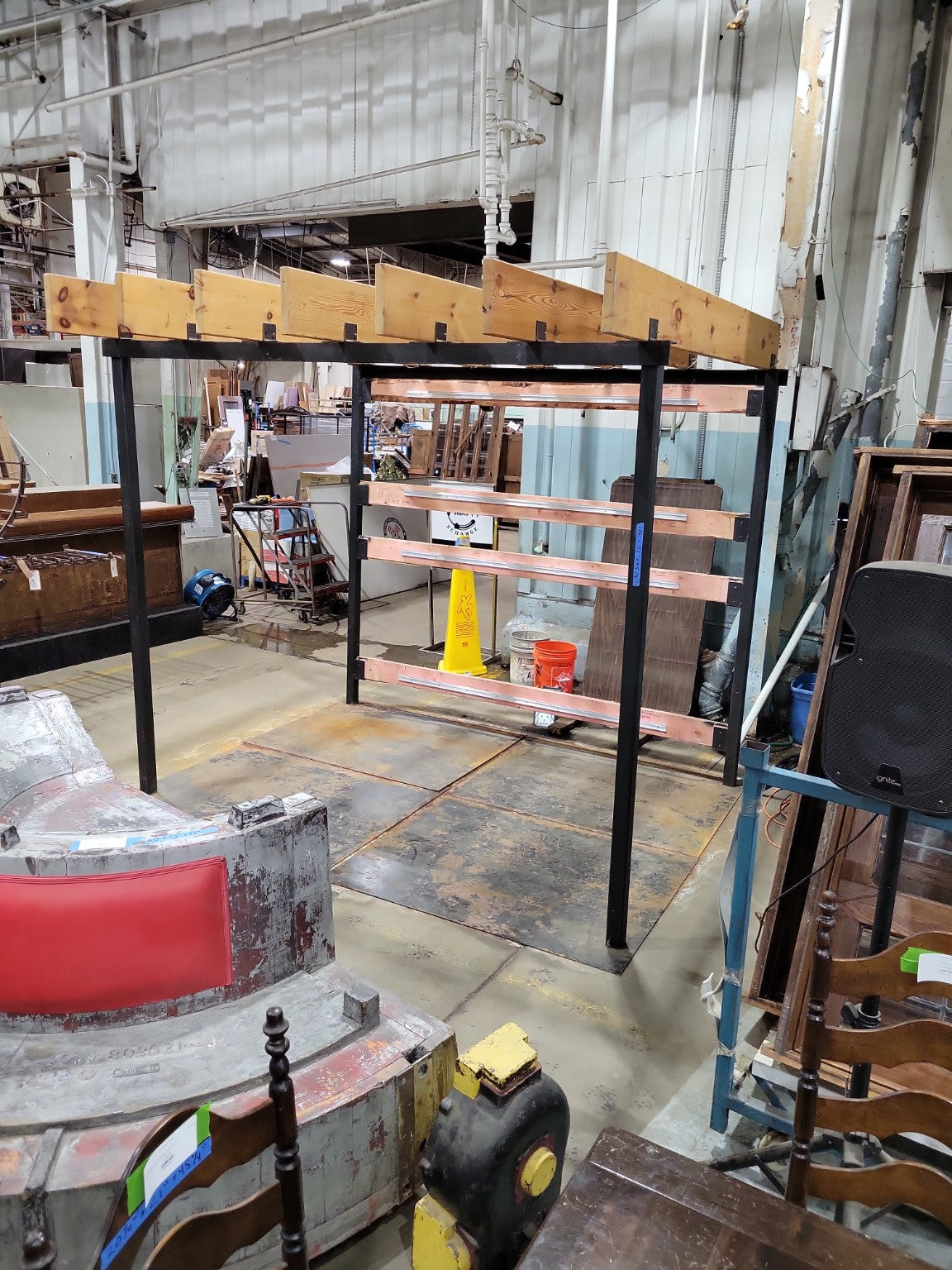 Industrial Steel & Timber Pergola with Seven Slats