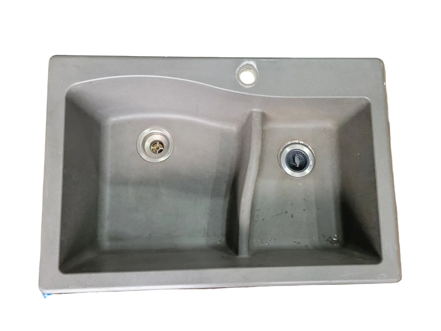 Composite Double Bowl Kitchen Sink – Gray Drop-In Style
