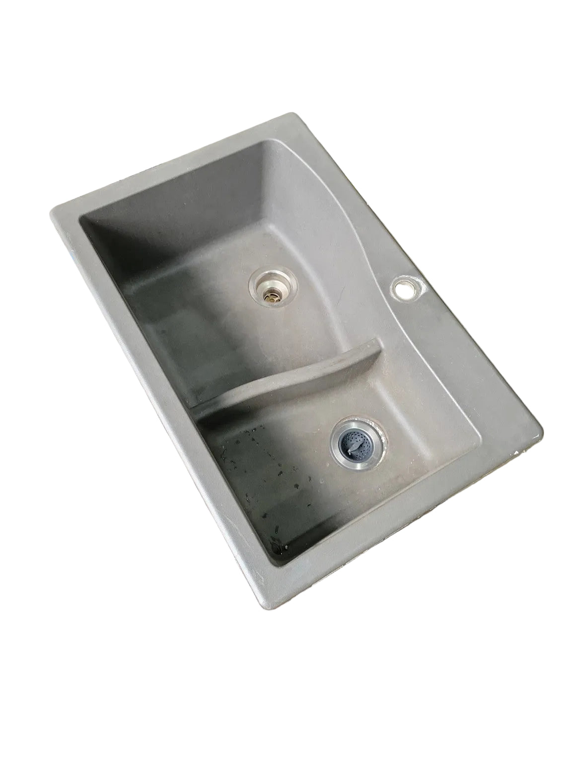 Composite Double Bowl Kitchen Sink – Gray Drop-In Style