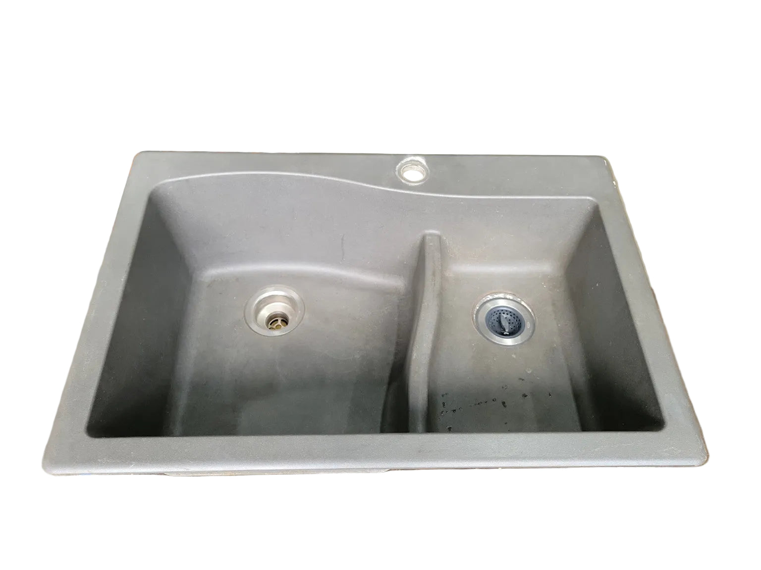 Composite Double Bowl Kitchen Sink – Gray Drop-In Style