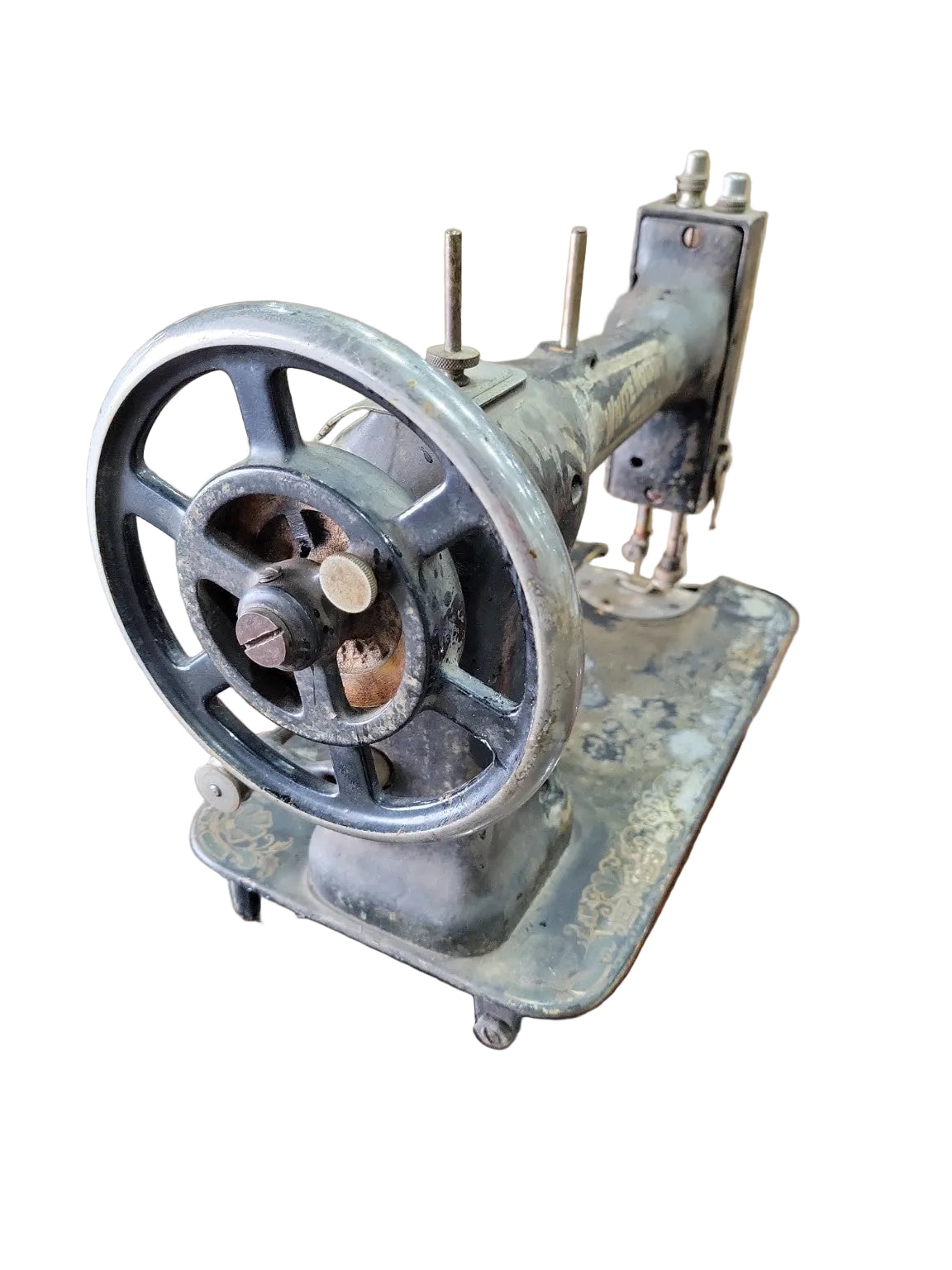 Antique White Rotary Hand-Crank Sewing Machine Head