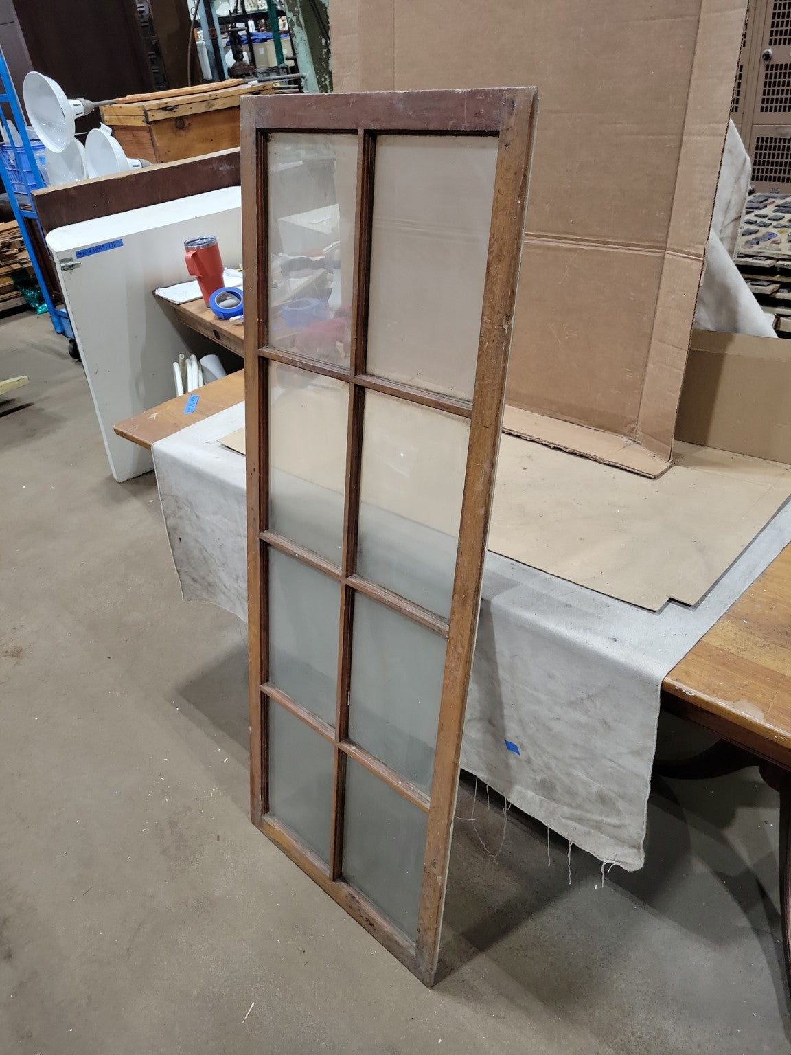 Antique 8-Lite Wood Window Sash