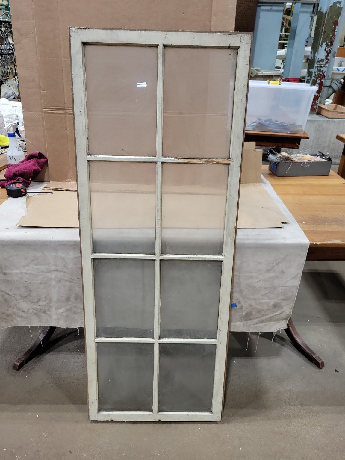Antique 8-Lite Wood Window Sash