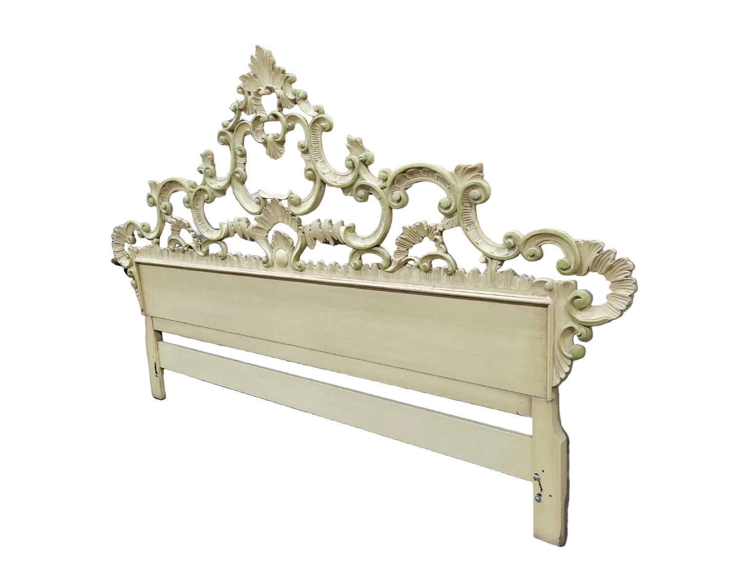 Vintage Hollywood Regency Carved King Headboard