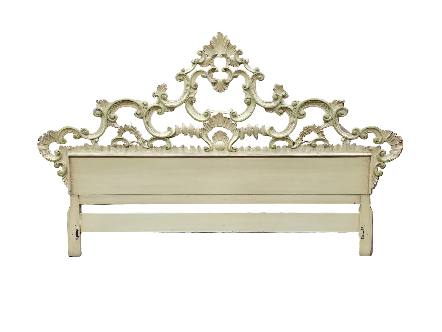 Vintage Hollywood Regency Carved King Headboard