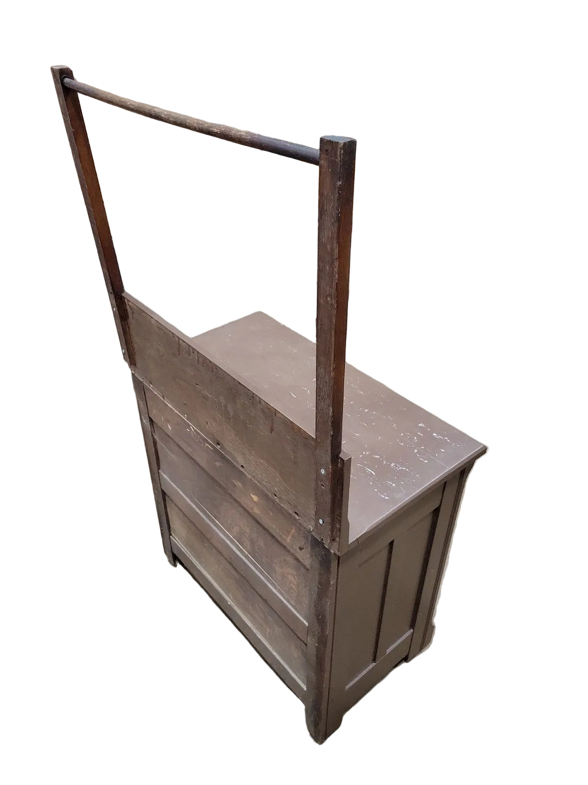 Victorian Walnut Washstand Cabinet with Towel Bar