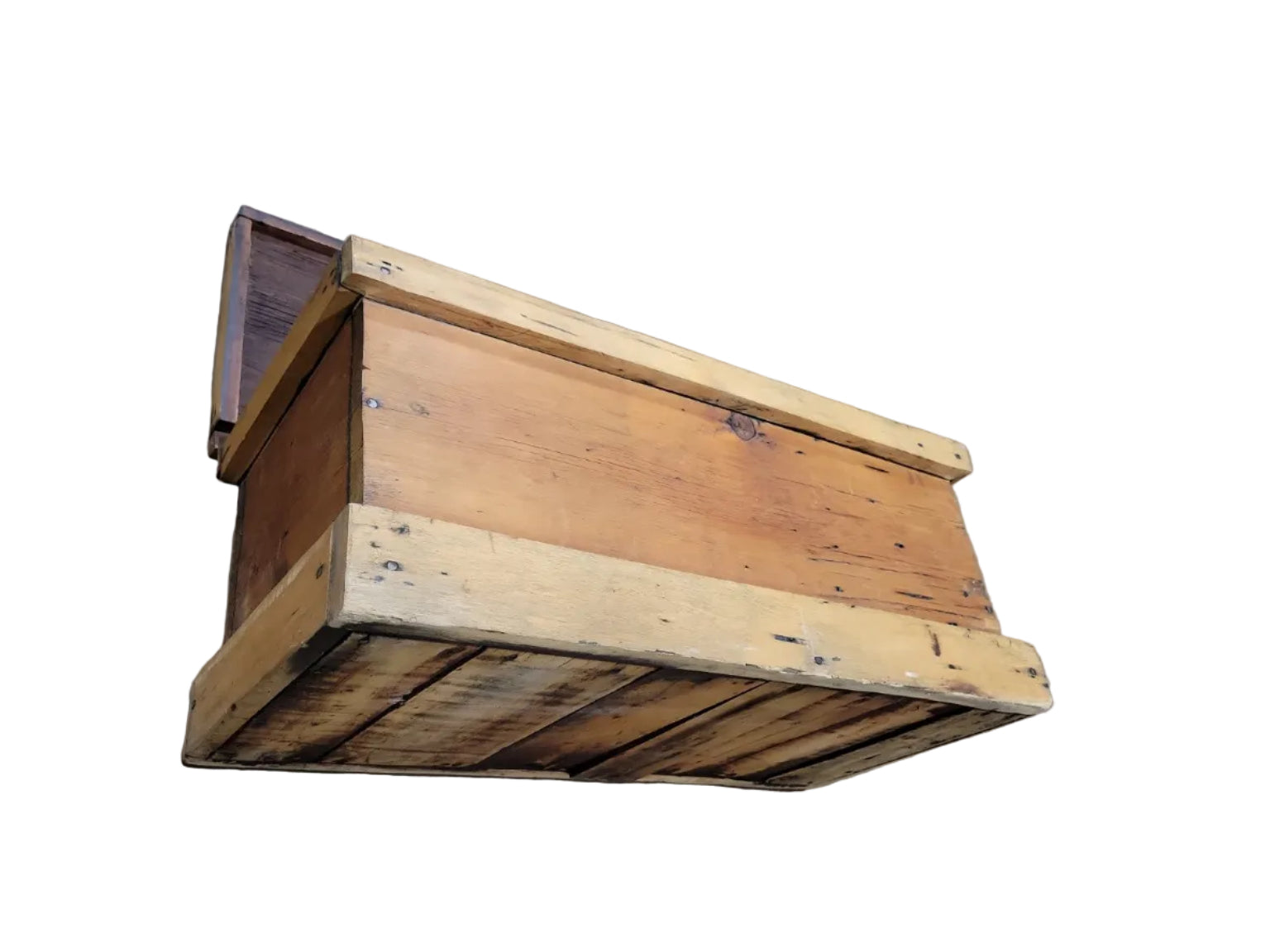 Antique Primitive Pine Blanket Chest with Lift Lid