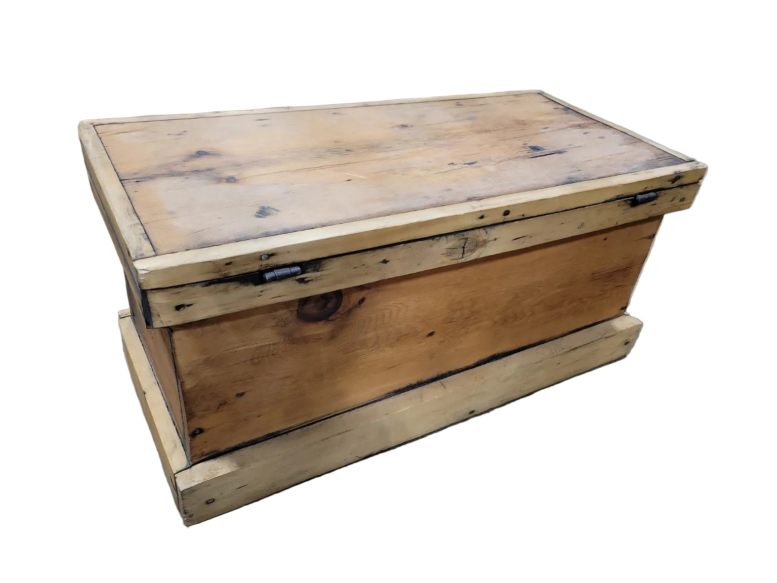Antique Primitive Pine Blanket Chest with Lift Lid
