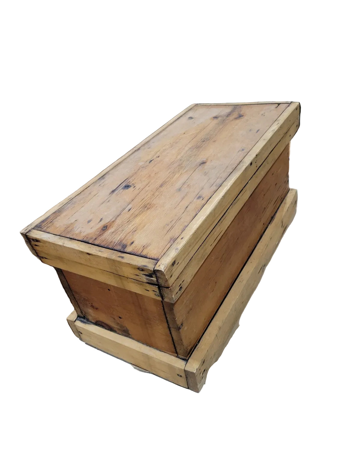 Antique Primitive Pine Blanket Chest with Lift Lid