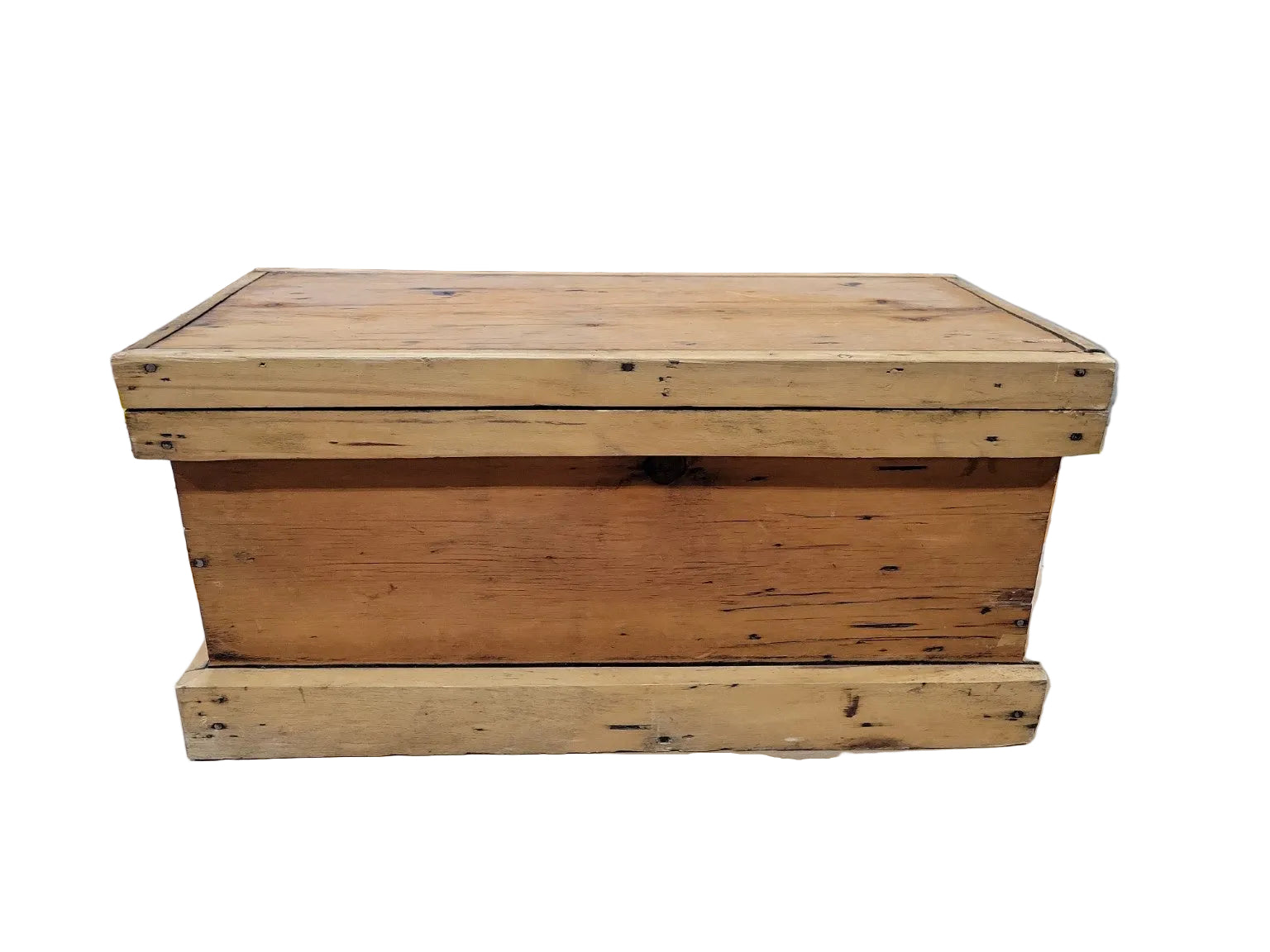 Antique Primitive Pine Blanket Chest with Lift Lid