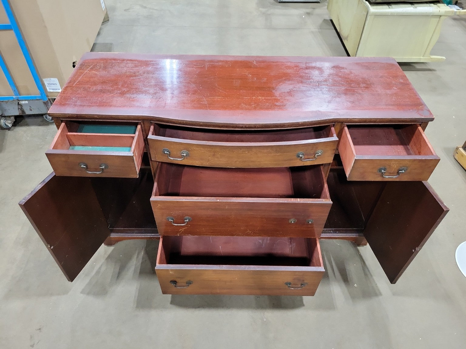 Vintage Mahogany Federal Style Sideboard Buffet Cabinet