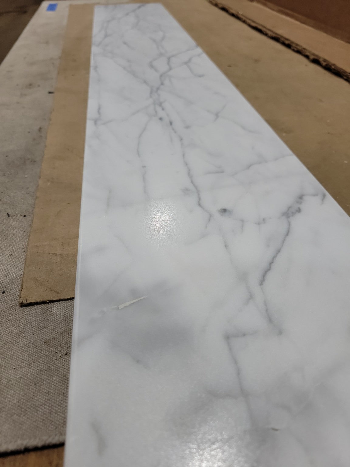 White Marble Look Engineered Stone Threshold / Shelf Slab – 50⅛"