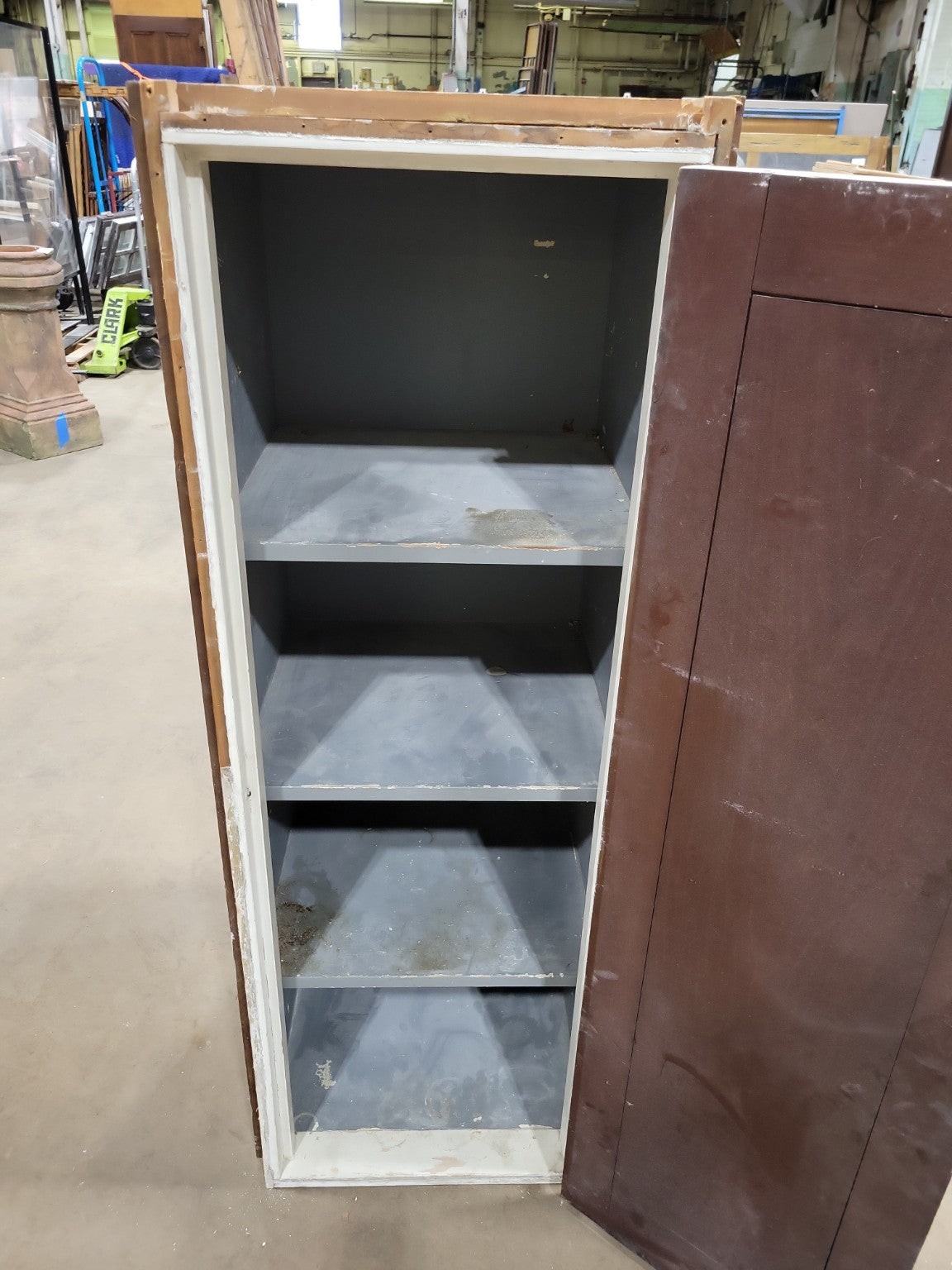 Vintage Industrial Wood Storage Cabinet with Single Door