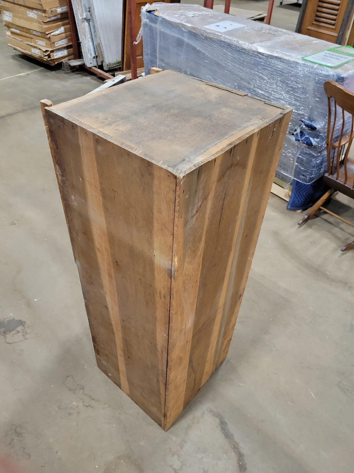 Vintage Industrial Wood Storage Cabinet with Single Door