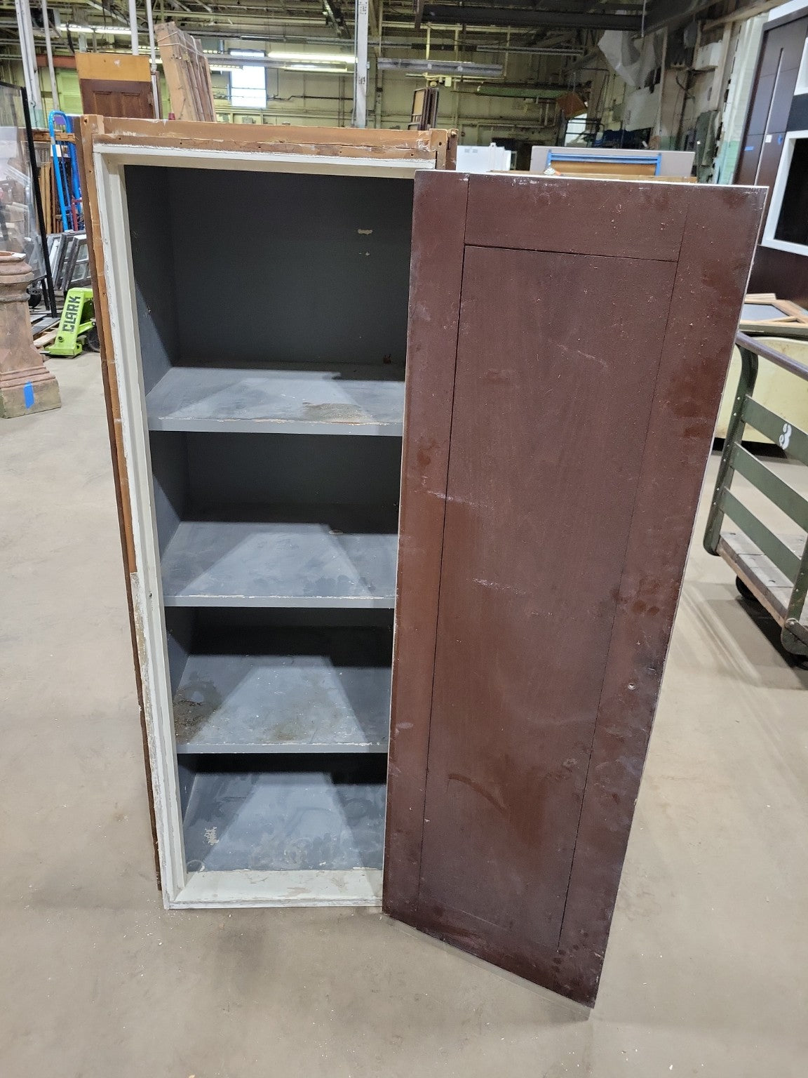 Vintage Industrial Wood Storage Cabinet with Single Door