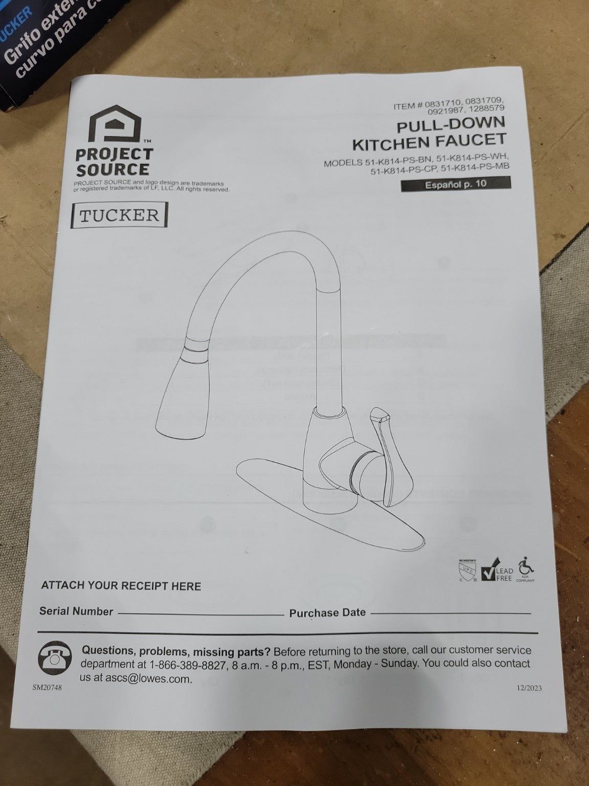 Project Source Tucker Pull-Down Kitchen Faucet – Stainless Steel Finish