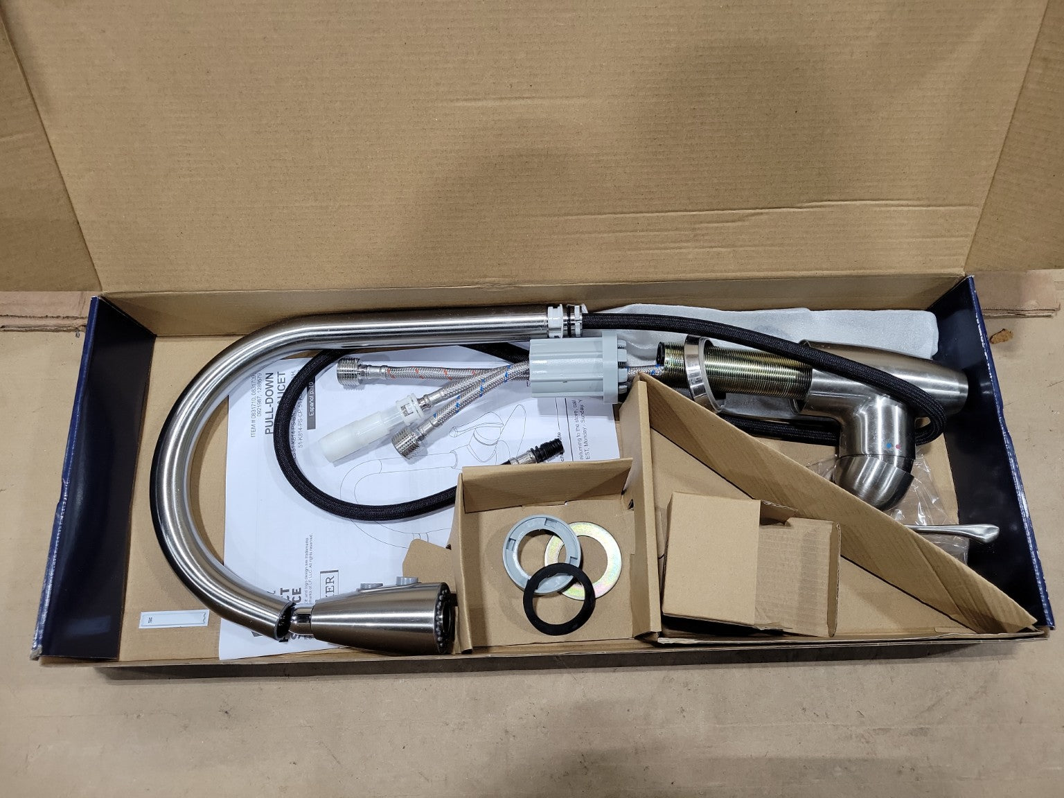 Project Source Tucker Pull-Down Kitchen Faucet – Stainless Steel Finish