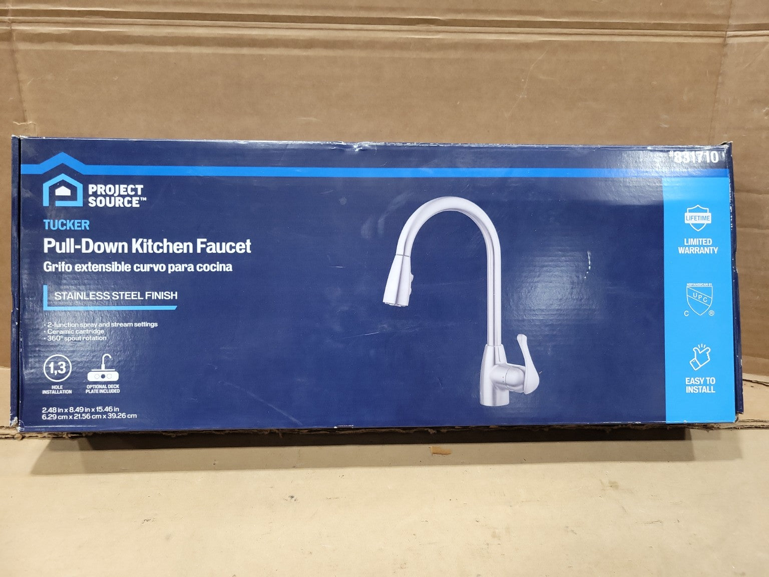 Project Source Tucker Pull-Down Kitchen Faucet – Stainless Steel Finish