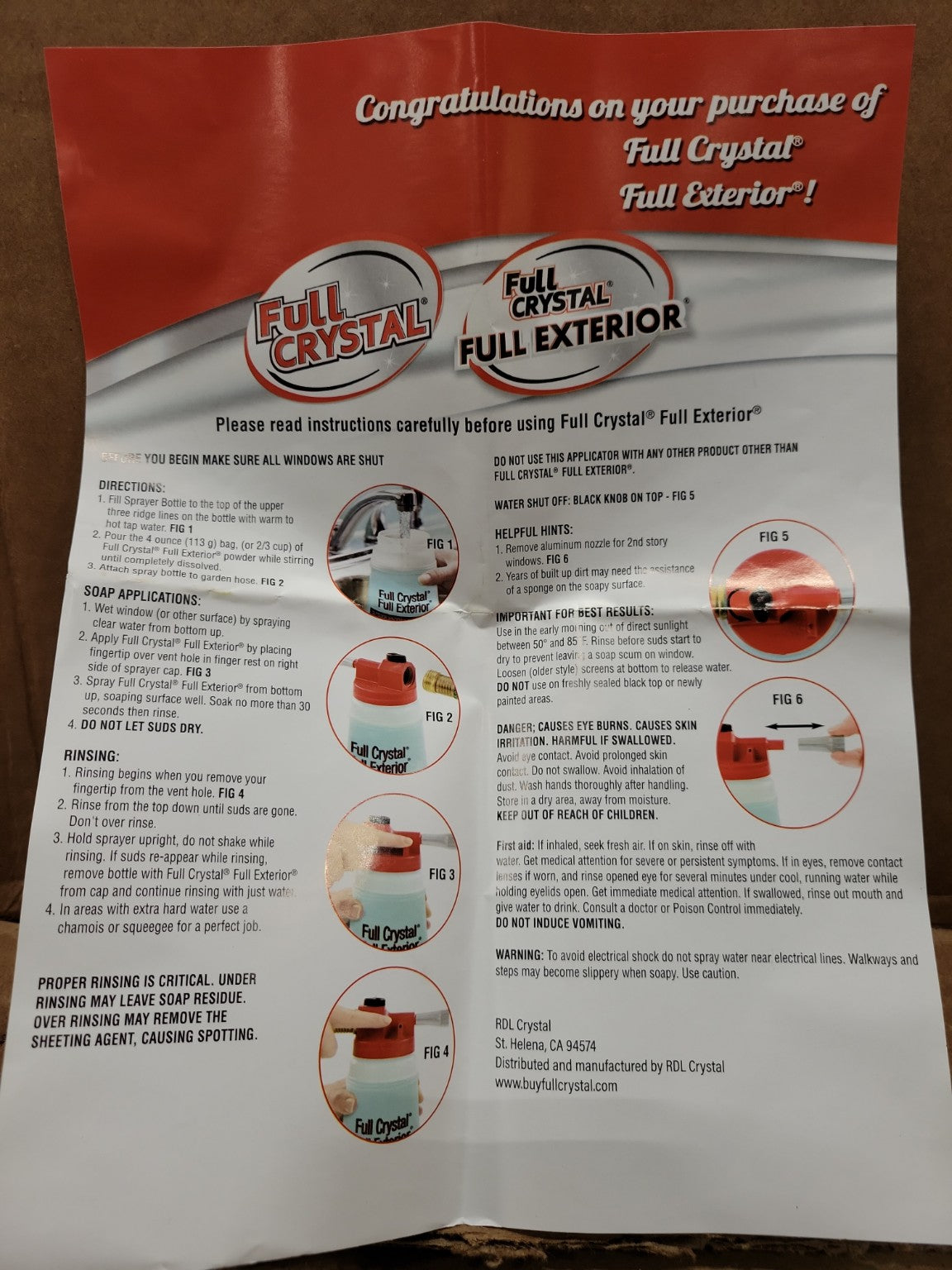 Full Crystal Full Exterior Window & Screen Cleaning Kit