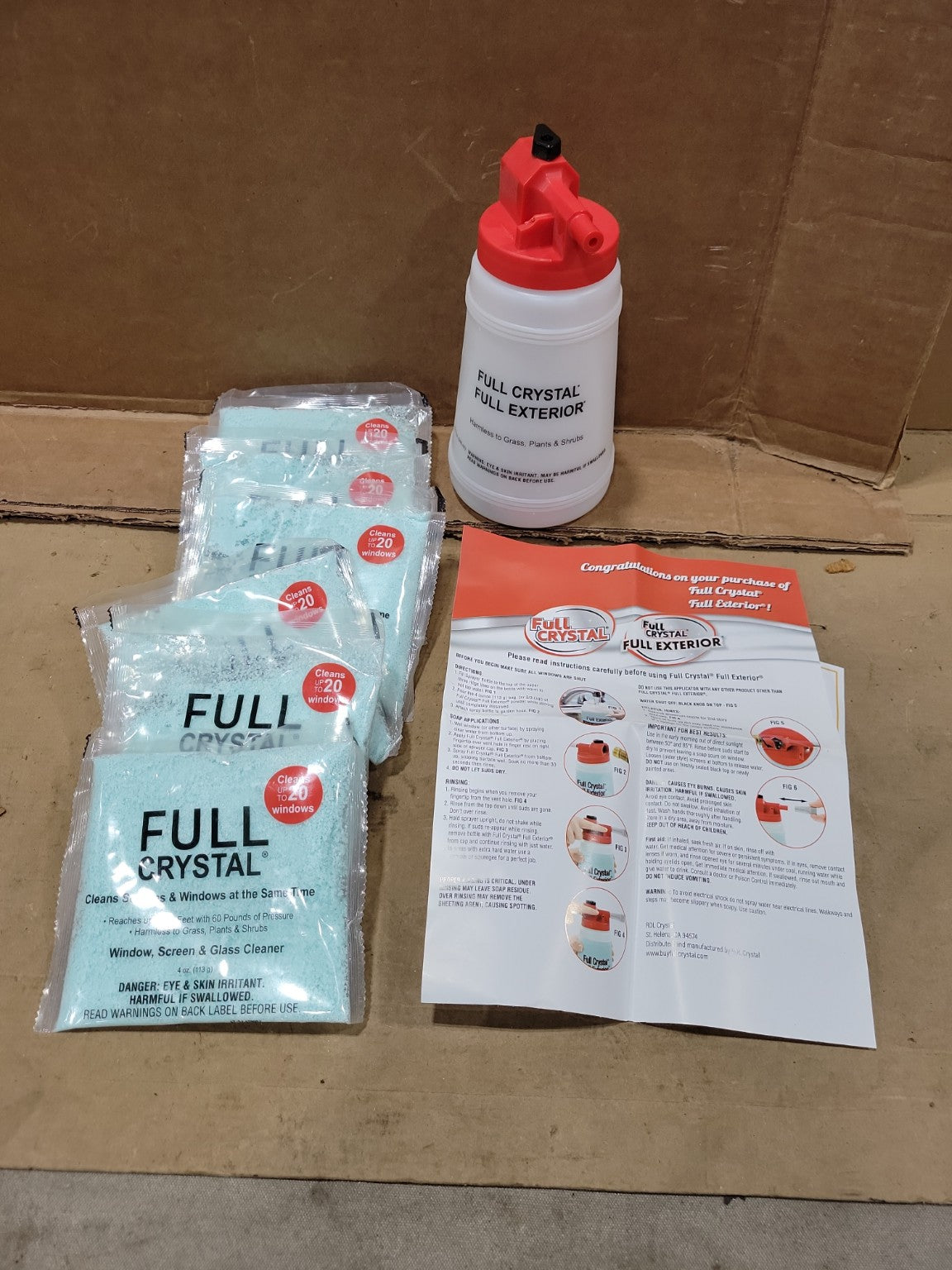Full Crystal Full Exterior Window & Screen Cleaning Kit