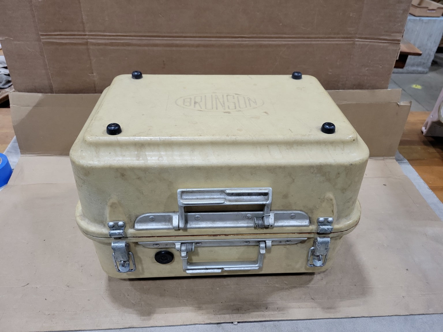 Vintage Brunson Fiberglass Equipment Carrying Case – Industrial Protective Storage