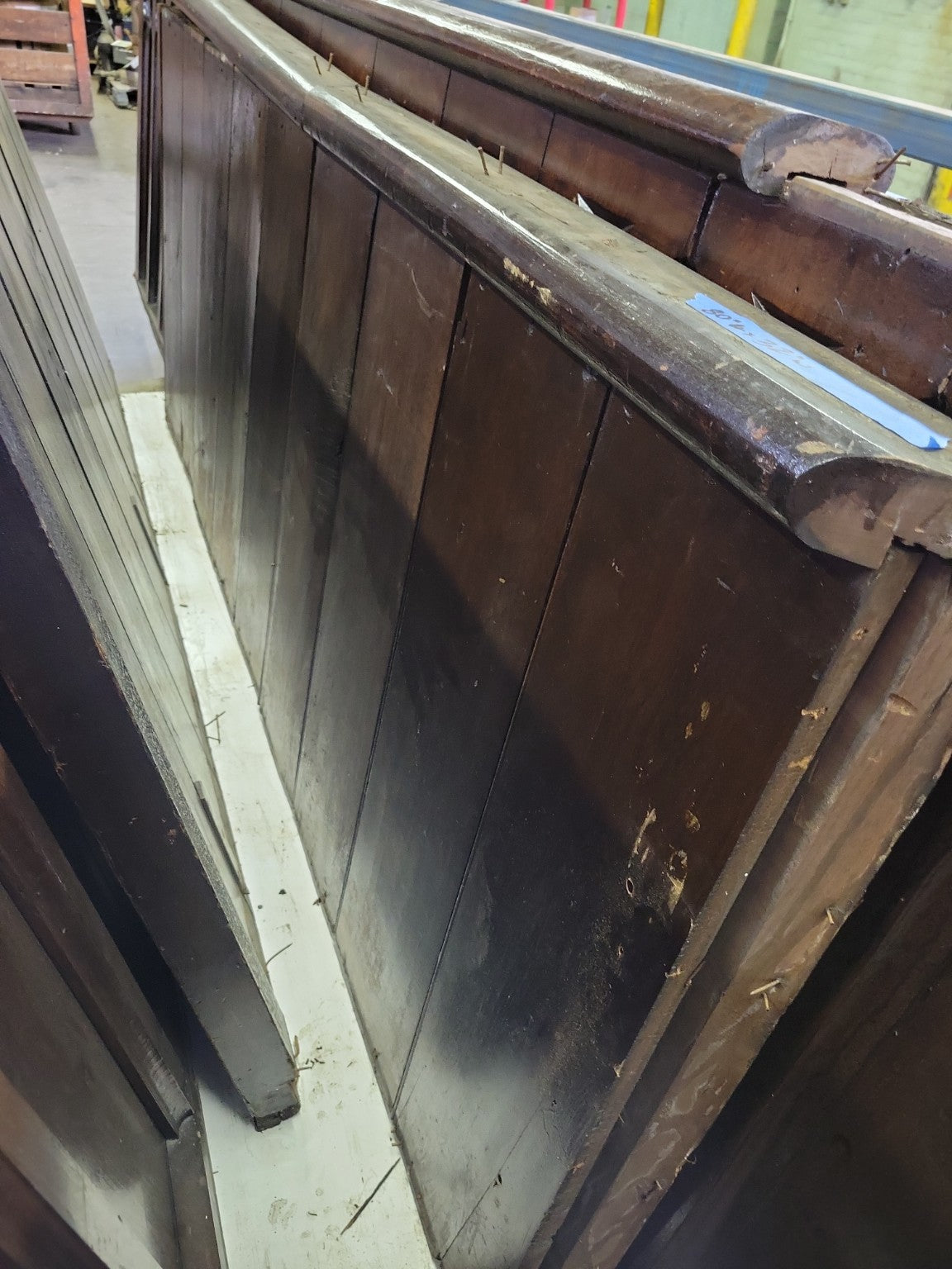 Reclaimed Gothic Church Pew Modesty Screen (Frontal) – 80” – Solid Black Walnut