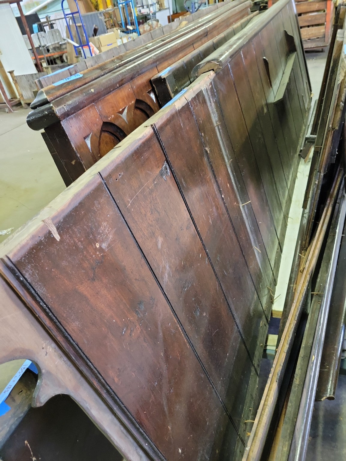 Reclaimed Gothic Church Pew Modesty Screen (Frontal) – 180” – Solid Black Walnut