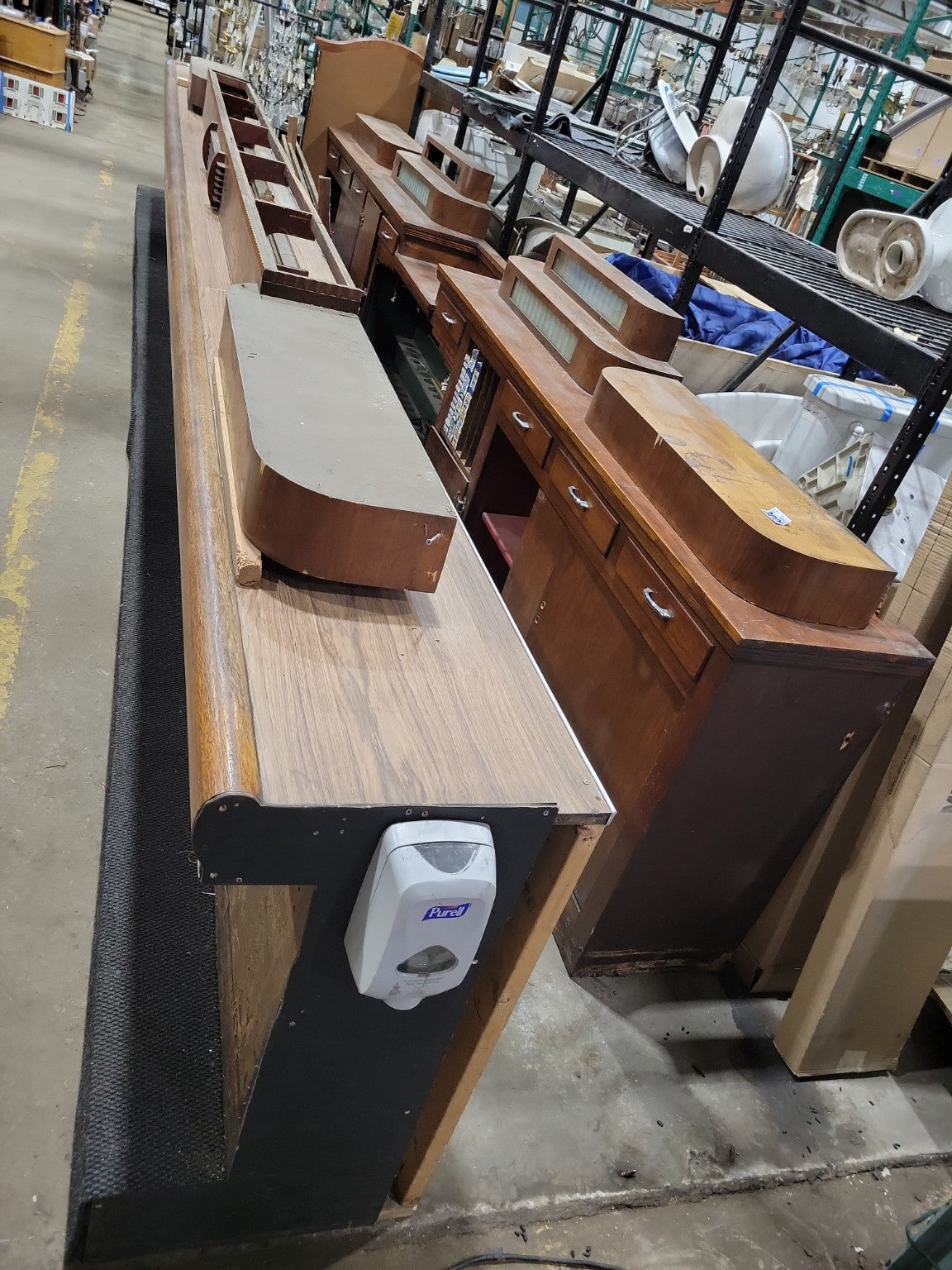 Art Deco Mahogany Commercial Bar & Matching Back Bar – 25' Restaurant Fixture