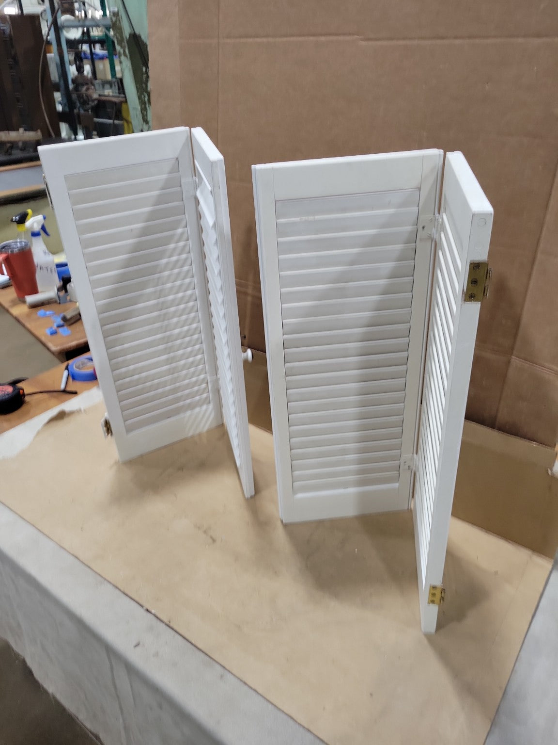 White Wood Bi-Fold Plantation Shutters – Set of 2